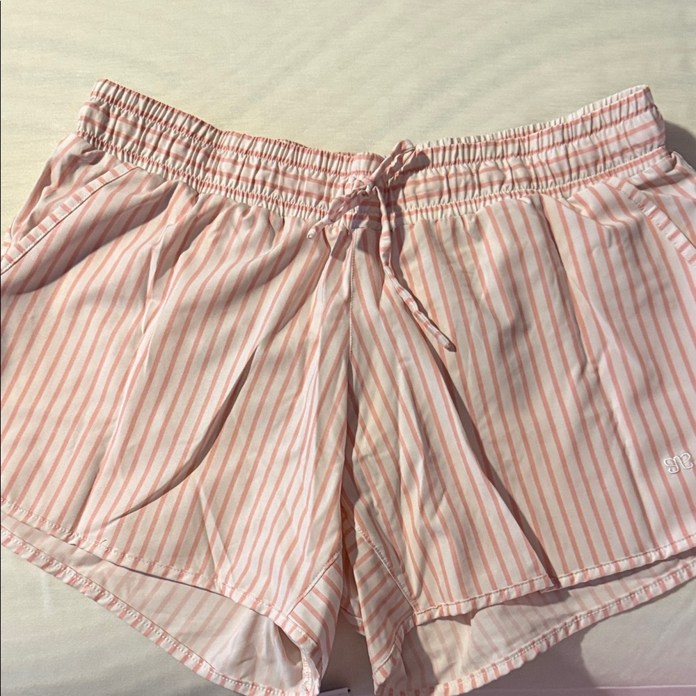 Striped Pink Athletic Shorts for Women